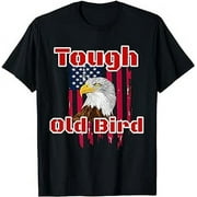 Tough Old Bird Bald Eagle American Flag Design T-Shirt