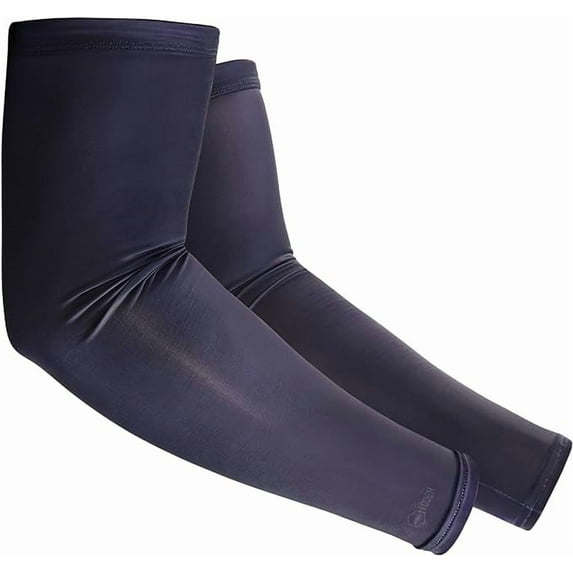 Tough Outdoors Compression Unisex Youth/Kids Athletic Arm Sleeves, Black, 2 counts