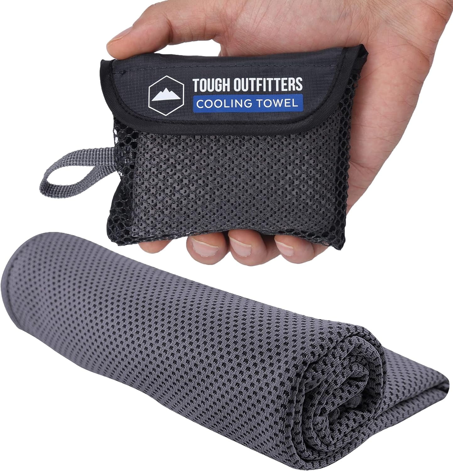 Tough Outdoors Cooling Towels, Dark Gray, 12" x 12", Evaporative