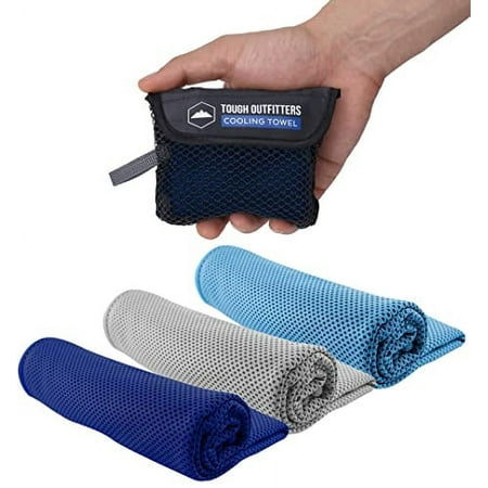 Tough Outdoors Ice Towel for Neck & Face Quick Cool Down for Gym, Running, Sports, 3 Pieces