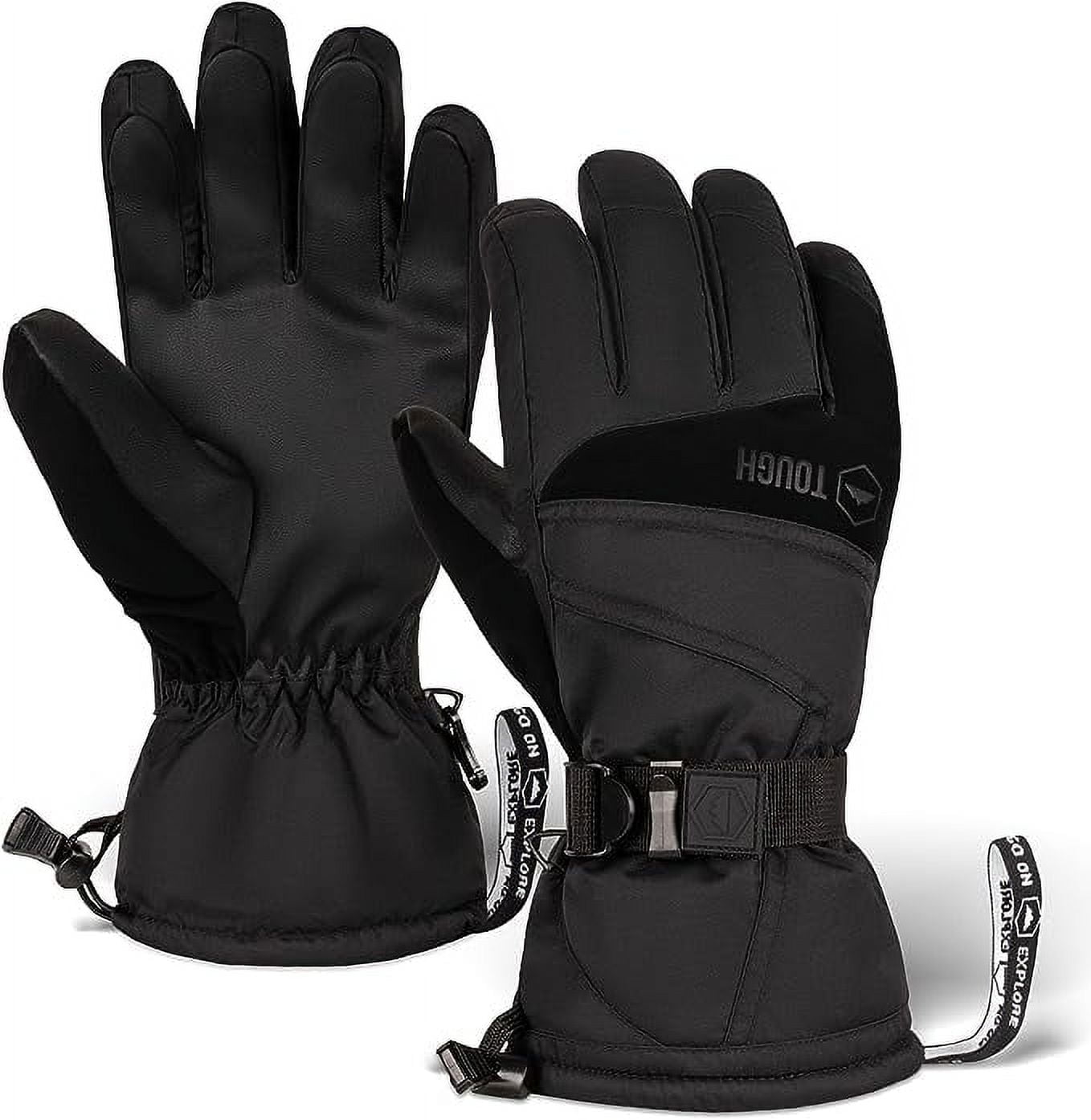 Tough Outdoors Ski & Snow Gloves - Waterproof Insulated Winter Gloves for Skiing, Snowboarding - Men & Women