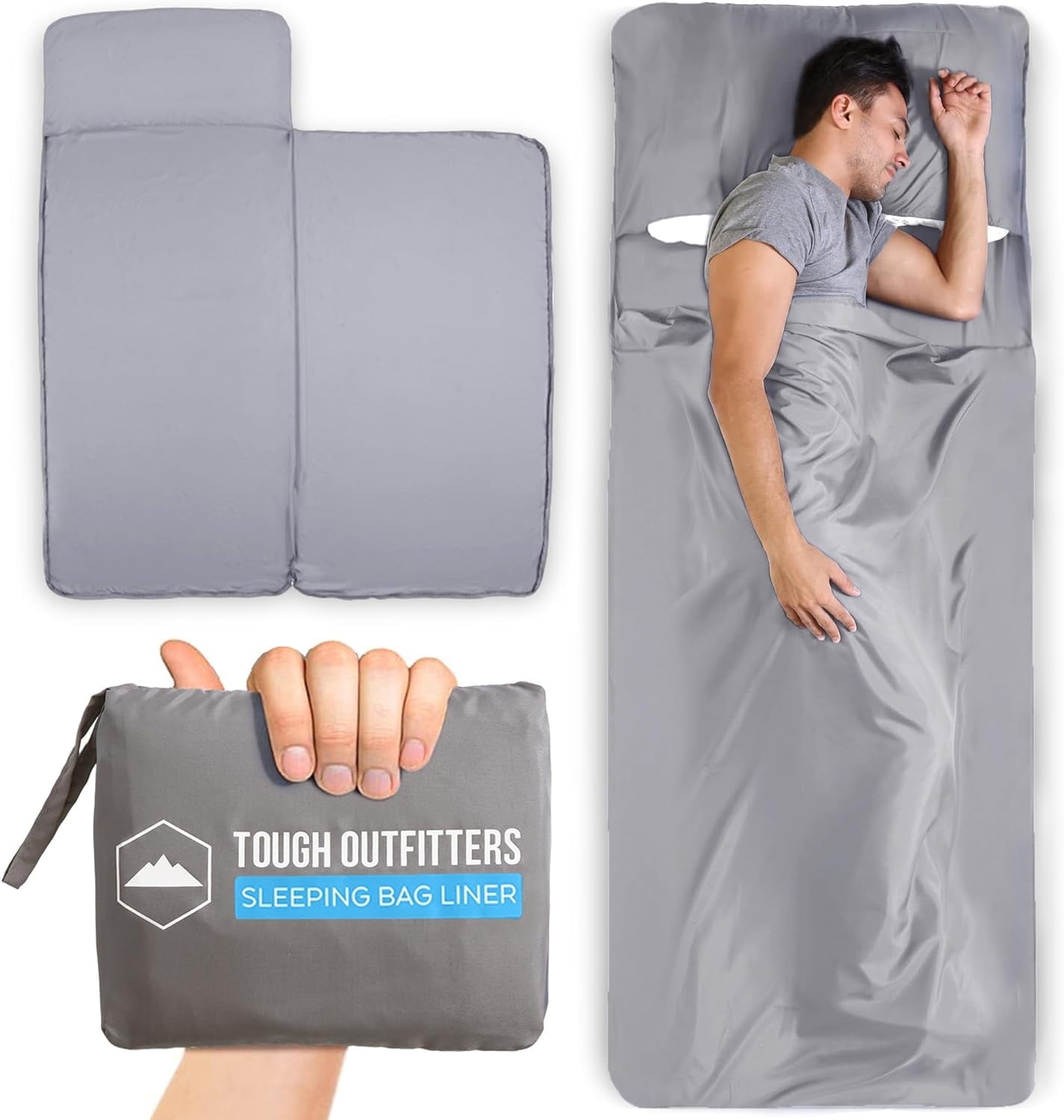 Tough Outdoors Washable Sleeping Bag Liner - Adult Sleep Sack for