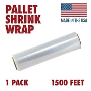 Tough Pallet Shrink Wrap, 80 Gauge 18 Inch X 1500 feet Industrial Strength, Commercial Grade Strength Film, Moving & Packing Wrap, For Furniture, Boxes, Pallets