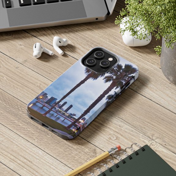 Tough Phone Cases, Blue Phone Case, Palm Tree Phone Case