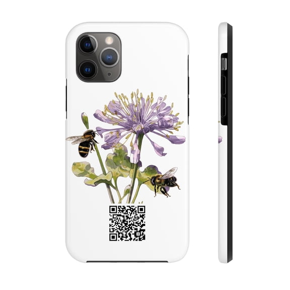 Tough Phone Cases with PingTag QR Code Wildflower Print lifetime membership
