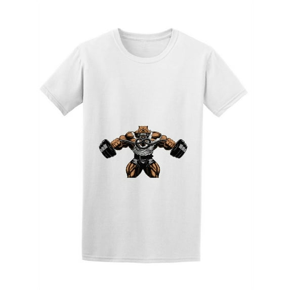 Tough Pitbull Working Out Bicep Tee Men's -Image by Shutterstock