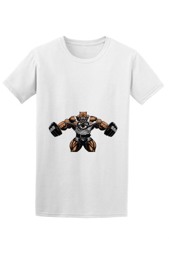 Tough Pitbull Working Out Bicep Tee Men's -Image by Shutterstock