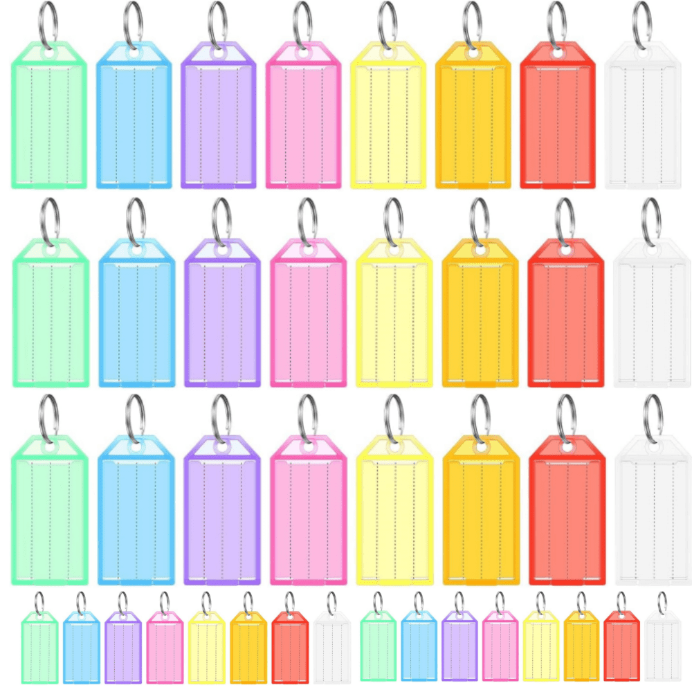 Tough Plastic Key Tags, Boriyuan 40 Pcs Colored Identifier ID Keychain
