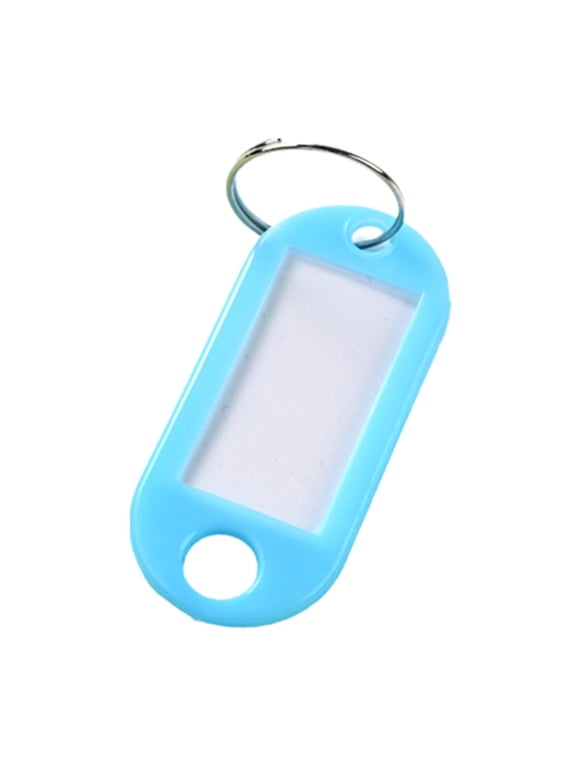 Tough Plastic Writable Key Tag Identifier with Split Ring Label Window,Markable Name Label Tag for Keychain USB Drive Small Luggage Pet ID Room Number,Household Office Hotel Equipment Key Management