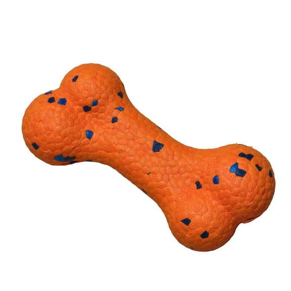 Tough Popcorn Ball Dog Chew Bone, Durable Teeth Cleaning Toy, Boredom Relief for Aggressive Chewers & Puppies (Orange,S)