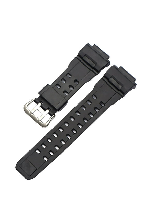 Watchstrap Black PU Watch Band Comfortable Replacement Wrist Strap for Men Women