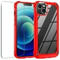 thumbnail image 1 of Tough Shield Snap-on Transparent Case and Tempered Glass Screen Protector for iPhone 14 Plus - Red, 1 of 11