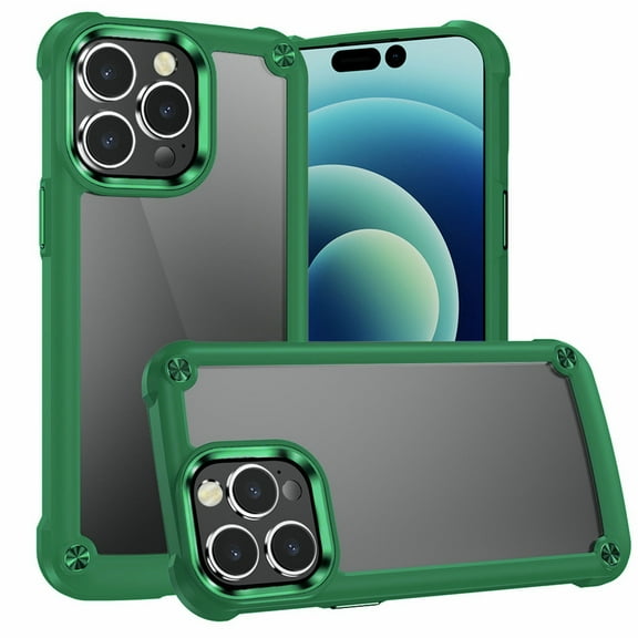 Tough Shield Snap-on Transparent Case for iPhone 14 Pro - Green