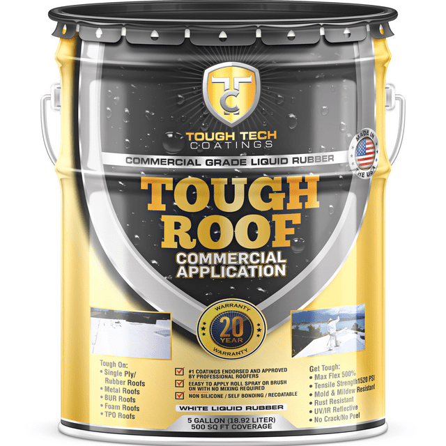 Tough Tech Coatings Tough Roof Butyl Liquid Rubber Roof Coating, 5