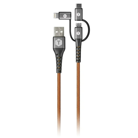 Tough Tested TTPC6DCLM 6 ft. Armor-Weave 3-in-1 Micro-Lighting USB-C Pro Cable