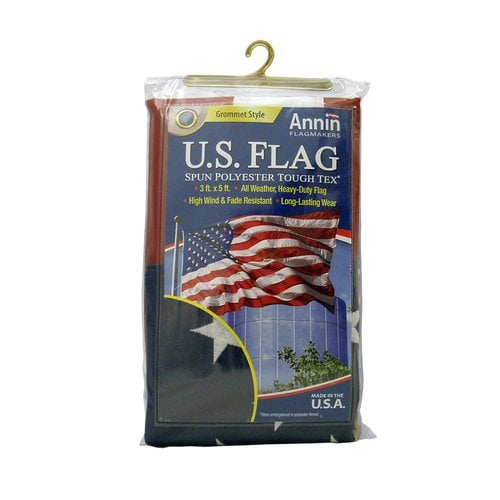 Annin Flagmakers 3' x 5' Tough-Tex U.S. American Flag, width 36.0 in x length 60.0 in