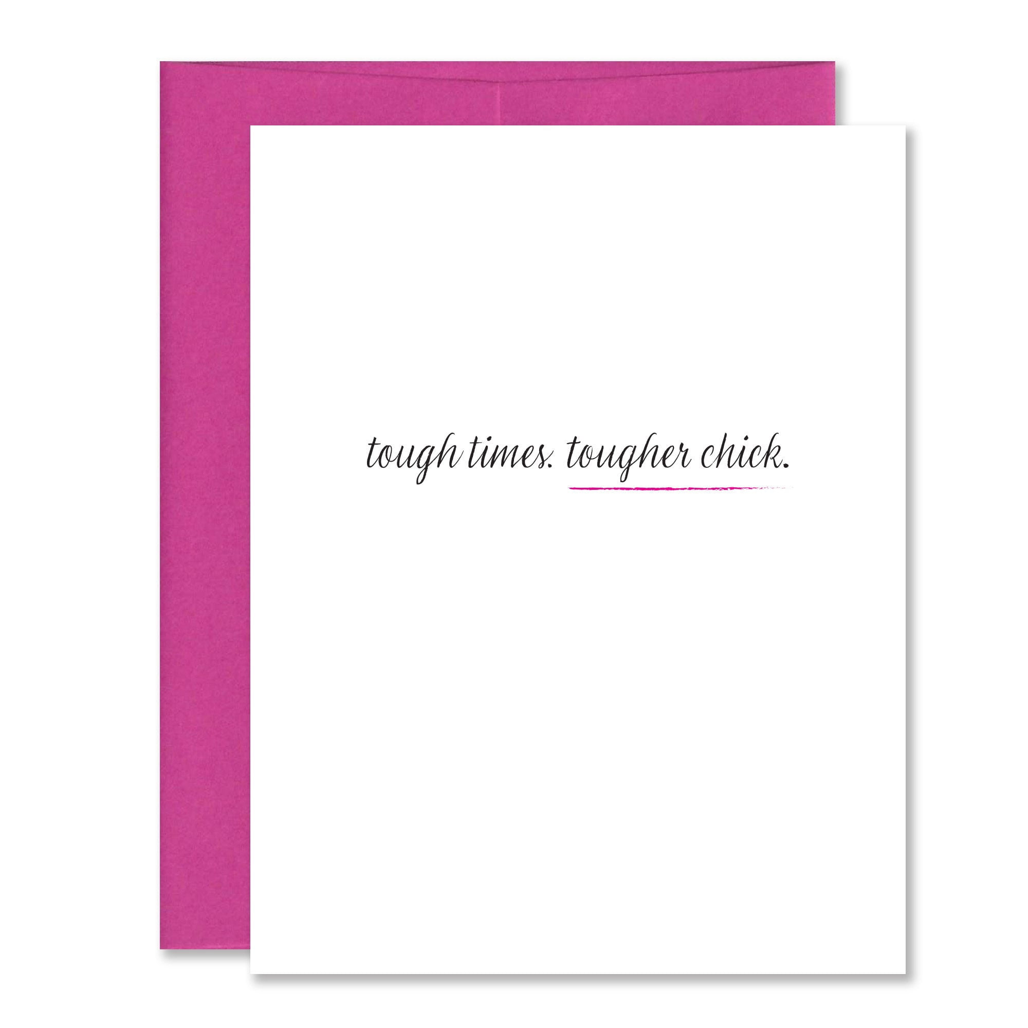 Tough Times Tougher Chick Greeting Card – Inspirational Message for ...