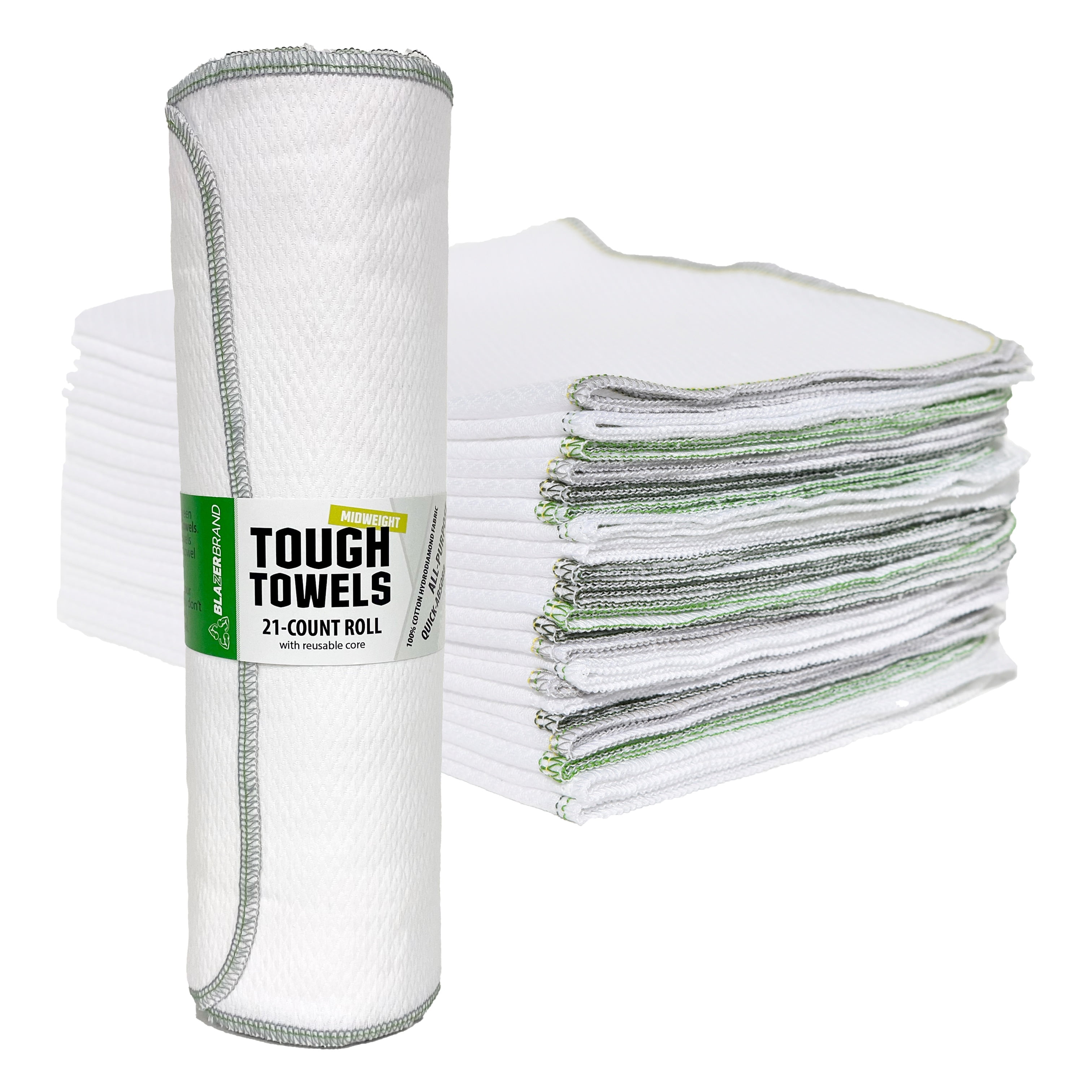 Tough Towels - 1 Roll of 21 Reusable Paper Towels, Large, Washable, Absorbent, HydroDiamond Cotton - Walmart.com
