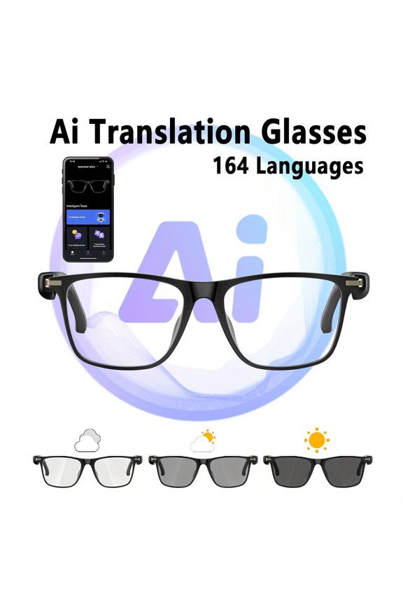 Tough Wireless Smart Glasses Deliver Clear Talk, Rich Sound, Sharp Images, Adjustable Light, And Flexible Modes. Great for Daily Life And Festive Presents