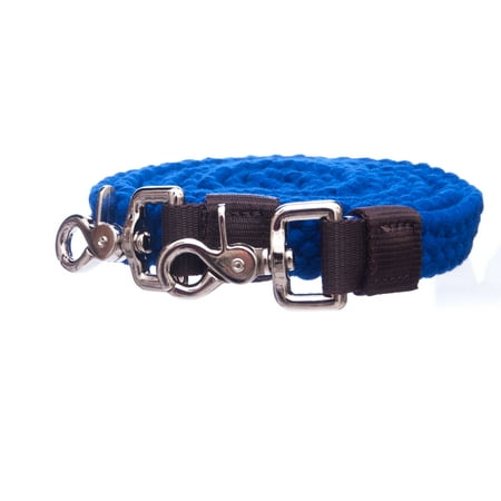 7 Ft Tough 1 Snap Bit Ends Nylon Pro Flat Cotton Horse Roping Reins Royal Blue