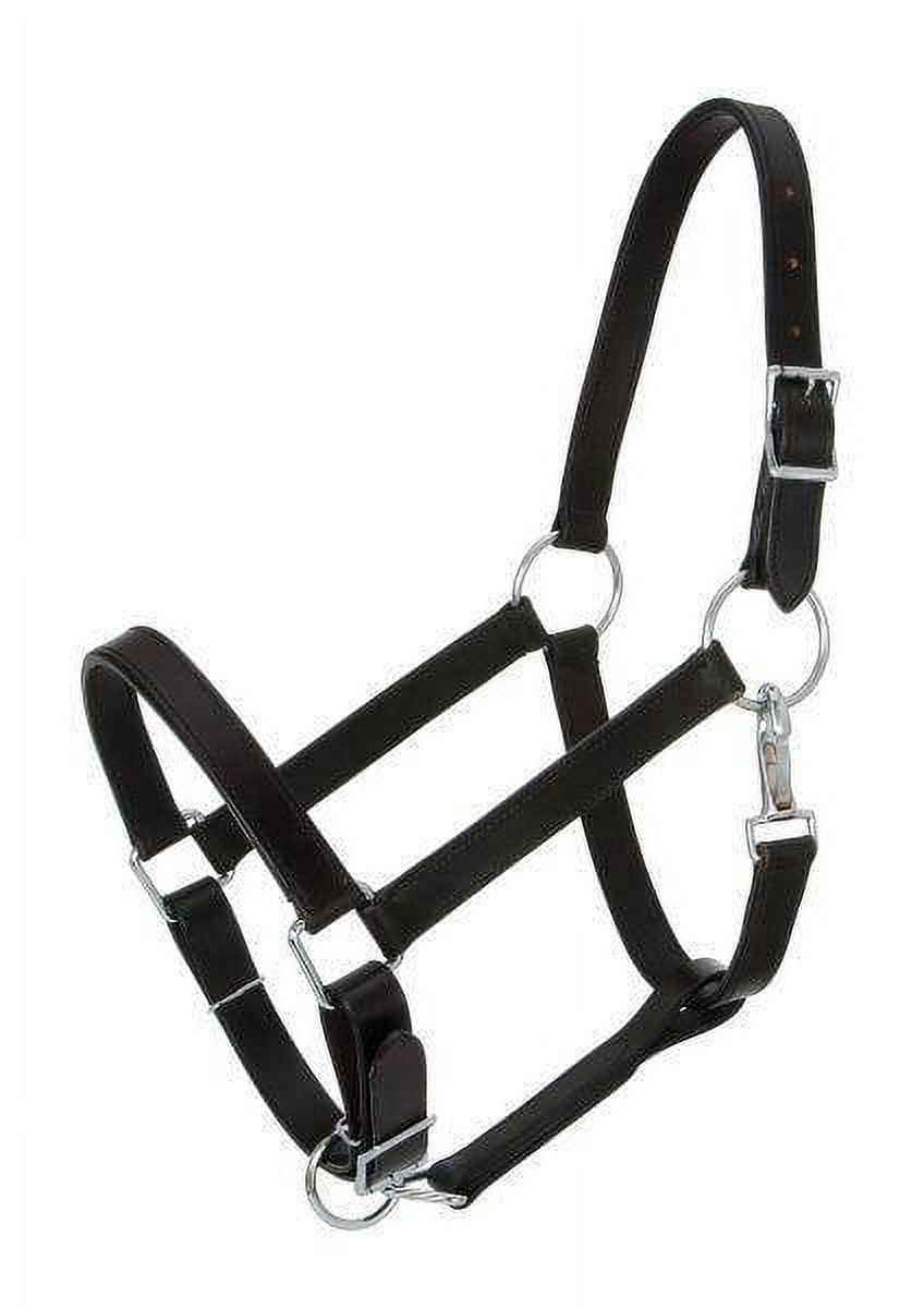 Tough1 Leather Draft Stable Halter Black - Walmart.com