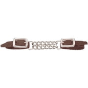 Tough1 Mini Nylon Curb Strap with Dbl Chain Brown