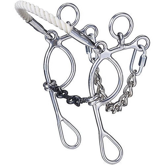 Tough 1 Mini Pony Rope Noseband Dogbone Combination Gag Bit