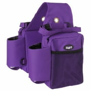Tough1 Nylon Saddle Bag w/Bottle Holders Purple