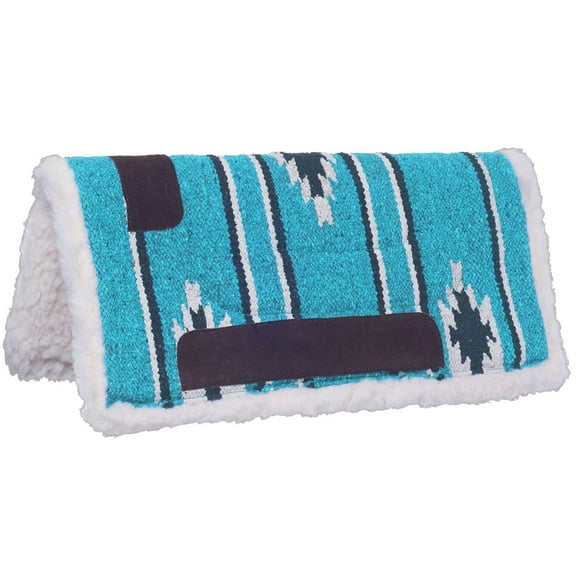Tough 1 Miniature Sierra Saddle Pad, Southwestern Teal/Black/Cream, 19 x 19