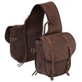 thumbnail image 1 of Tough 1 Soft Leather Adjustable Horn Bag W/ Dee Rings Two Pockets Brown, 1 of 2