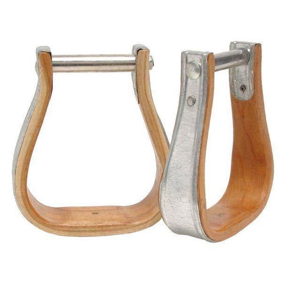 Tough1 Wooden Metal Bound Roper Bell Stirrups