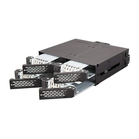 ToughArmor MB607SP-B Rugged Full Metal 4 Bay 2.5" SATA HDD & SSD Backplane Cage for External 5.25" Bay