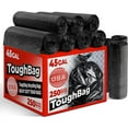 thumbnail image 1 of ToughBag 40-45 Gallon Trash Bags, 40 x 48" Black Garbage Bags, 250 Count - Made In USA, 1 of 7