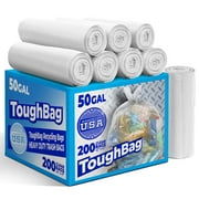 ToughBag 50-Gallon Clear Contractor Trash Bags, 200 Count