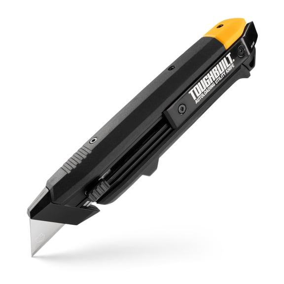 ToughBuilt Autoloading Utility Knife, Heavy-Duty Retractable Knife with Built-In Blade Magazine, Quick-Change Mechanism, and All-Metal Construction (TB-H4-10-A)