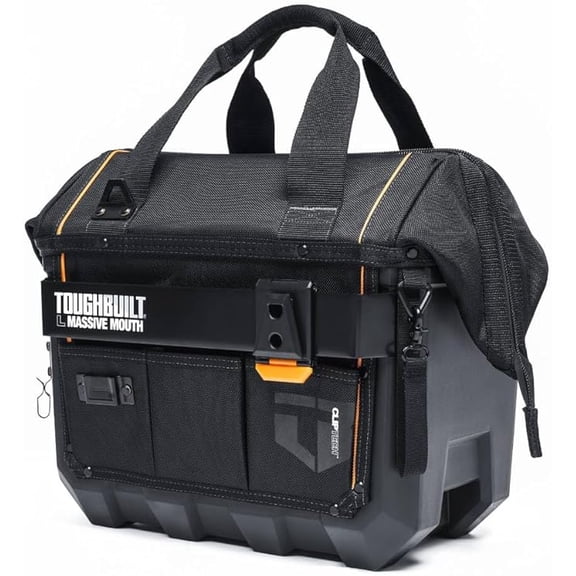 ToughBuilt ClipTech Series 16" Massive Mouth Tool Bag, Heavy Duty Frame