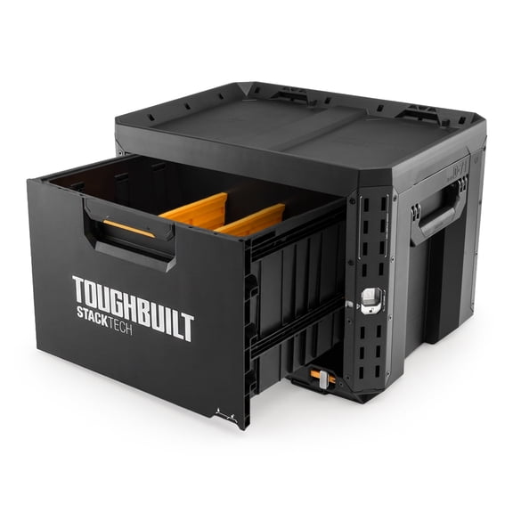 ToughBuilt StackTech 1-Drawer Locking Box, Portable Tool Storage & Equipment Organizer