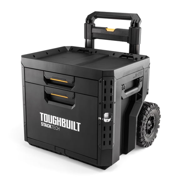 ToughBuilt StackTech 2-Drawer Rolling Locking Box, Portable Tool Storage & Organizer