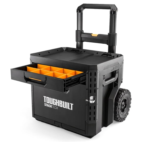 ToughBuilt StackTech 2-Drawer Rolling Locking Box, Portable Tool Storage & Organizer