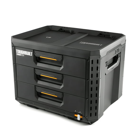 ToughBuilt StackTech 3-Drawer Tool Box, Durable Plastic Storage Organizer