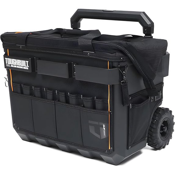 ToughBuilt XXL Rolling Massive Mouth Tool Bag with Hard Body and Waterproof Base - Heavy-Duty Tools and Supplies Mobile Storage Organizer with Rugged Off-Road Wheels, ClipTech Compatibility