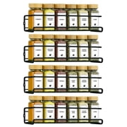 ToughHub 4 Tier Wall Mounted Spice Rack Organiser   Spice Jar Storage Shelf for Inside Cupboard Door & Kitchen Cabinet   Adhesive & Screw Mount, Space-Saving Storage Solution without Jars