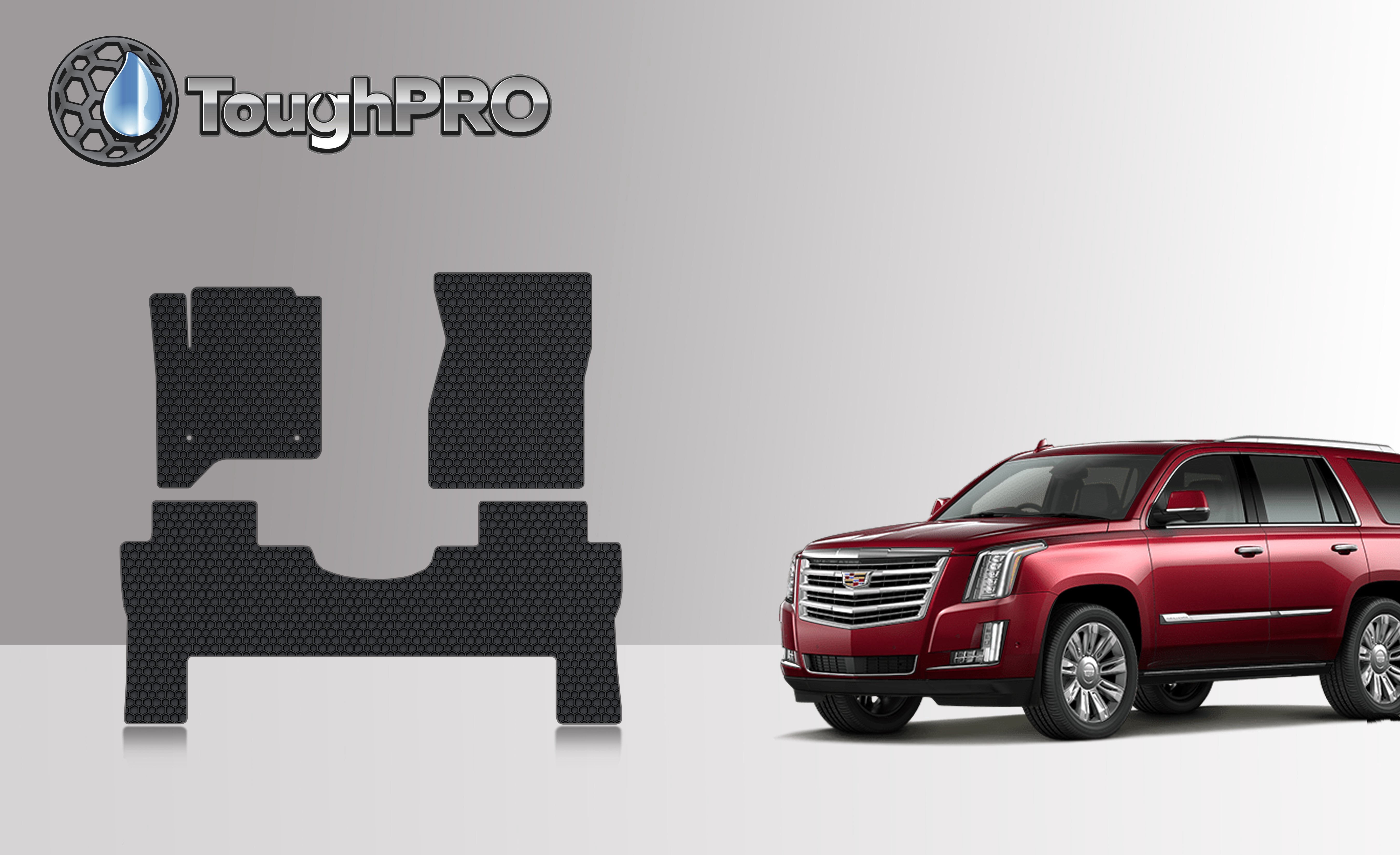 ToughPRO Black Cargo Liner Mat For 2015-2020 Cadillac Escalade ESV – 3rd Row Up Position