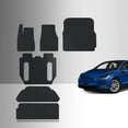 thumbnail image 1 of ToughPRO Front + 2nd Row Mats Compatible with Tesla Model X 2020 6 Seater 2nd Row Seat Without Middle Console - All Weather Heavy Duty (Made in USA) Black Rubber, 1 of 5