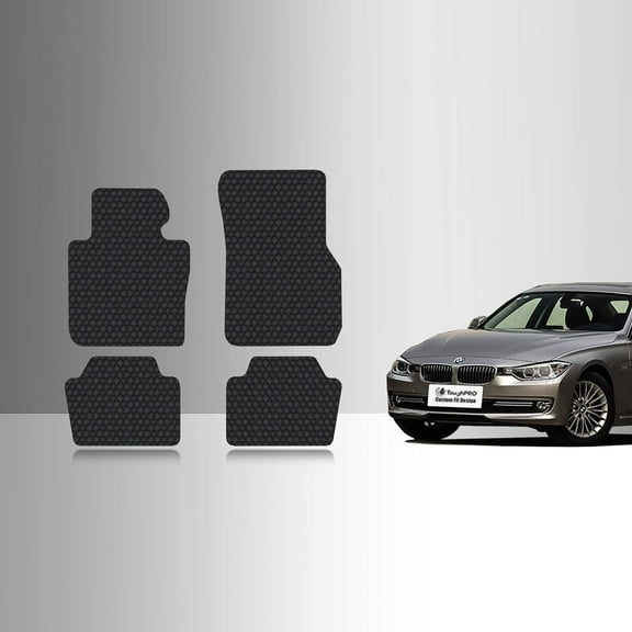 ToughPRO Front + 2nd Row Mats Compatible with BMW 3 Series 2019 - All Weather Heavy Duty (Made in USA) Black Rubber