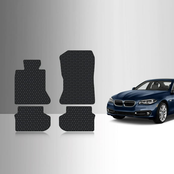 ToughPRO Front + 2nd Row Mats Compatible with BMW 528i 2011 - All Weather Heavy Duty (Made in USA) Black Rubber