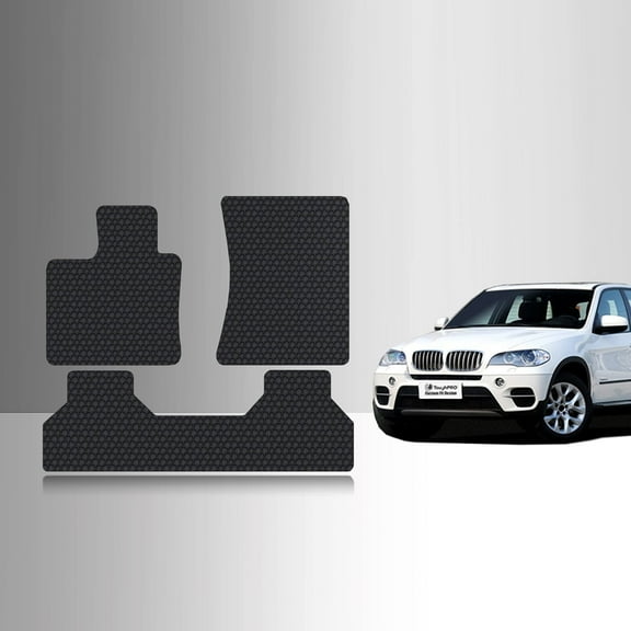 ToughPRO Front + 2nd Row Mats Compatible with BMW X5 2013 - All Weather Heavy Duty (Made in USA) Black Rubber