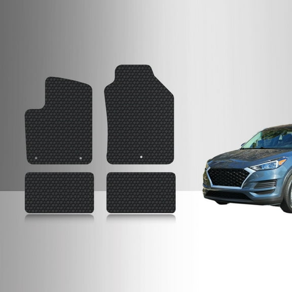 ToughPRO Front + 2nd Row Mats Compatible with Fiat 500e 2018 - All Weather Heavy Duty (Made in USA) Black Rubber