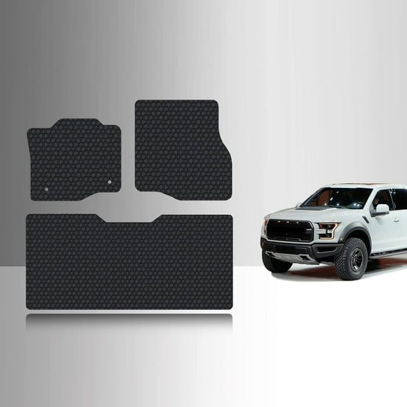 ToughPRO Front + 2nd Row Mats Compatible with Ford F150 2016 Crew Cab - All Weather Heavy Duty (Made in USA) Black Rubber