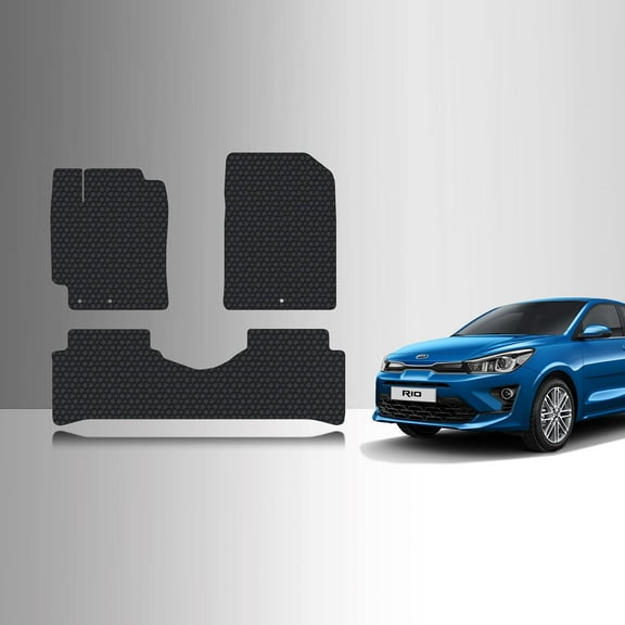 ToughPRO Front + 2nd Row Mats Compatible with KIA Rio 2018 - All Weather Heavy Duty (Made in USA) Black Rubber